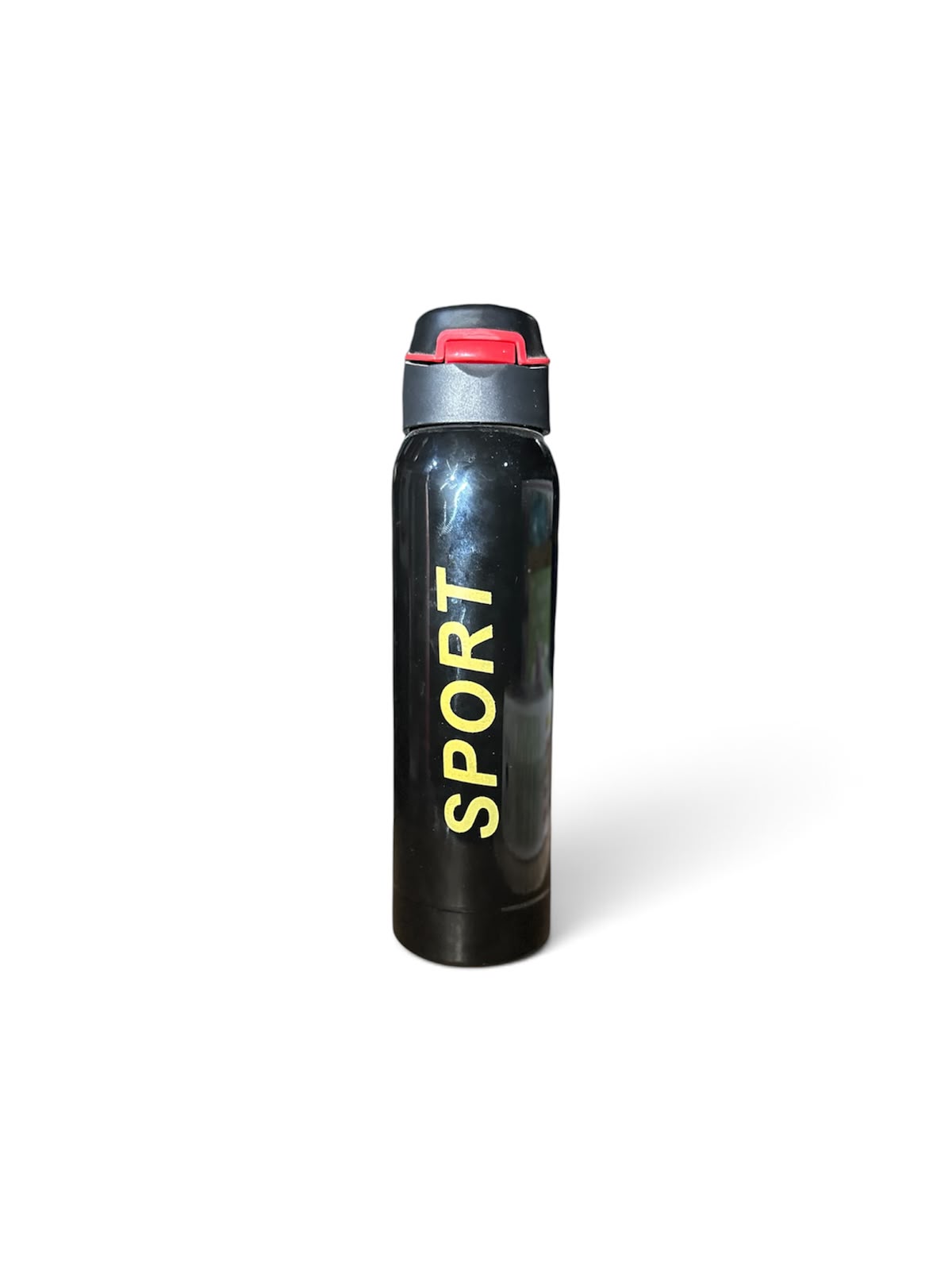 SPORT Black Stainless Steel Water Bottle with Flip Lid