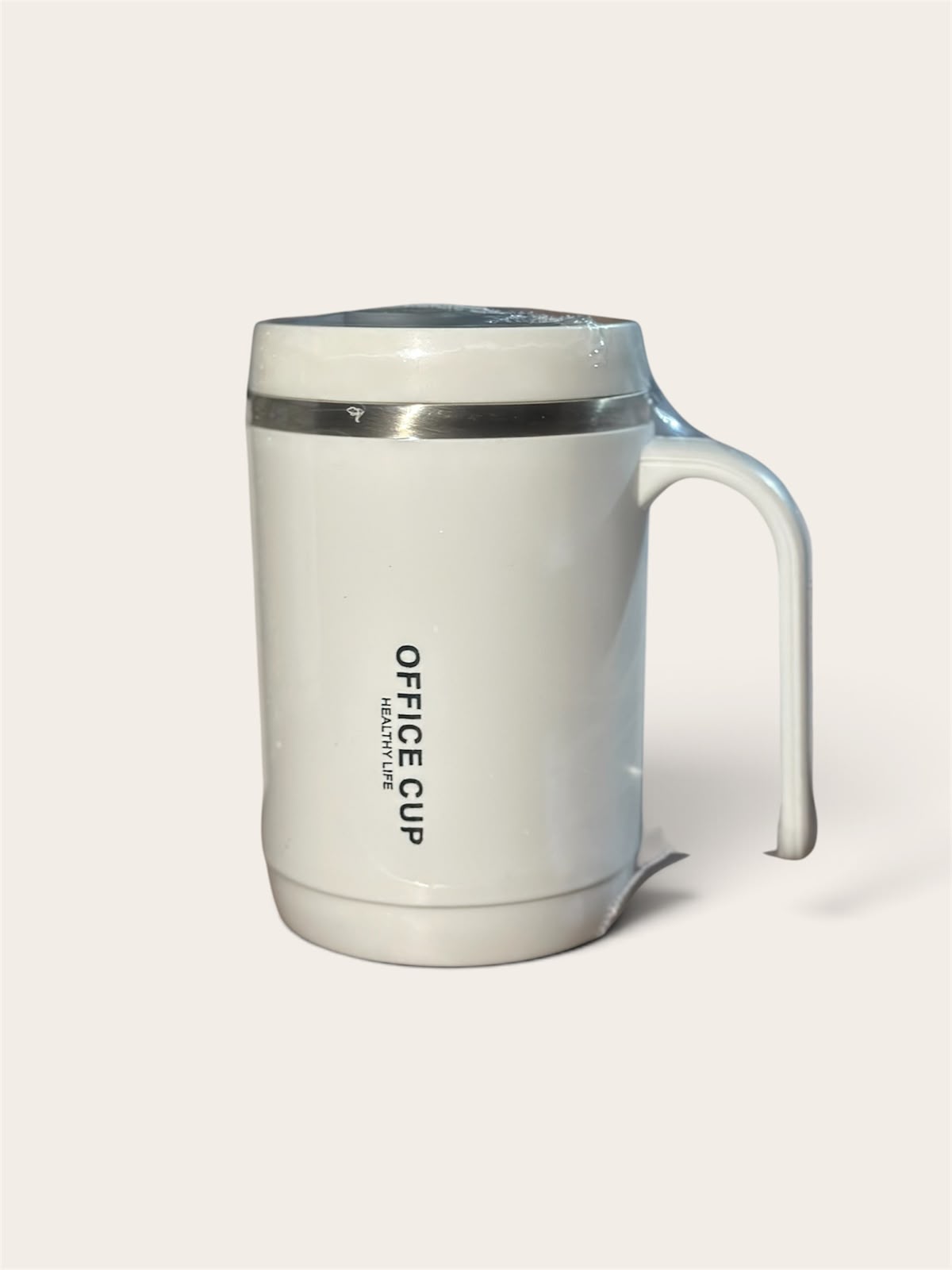 OFFICE CUP White Stainless Steel Mug with Handle