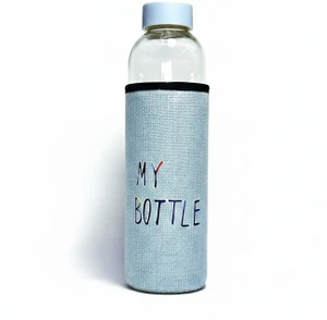 Aesthetic Glass Water Bottle with Protective Sleeve