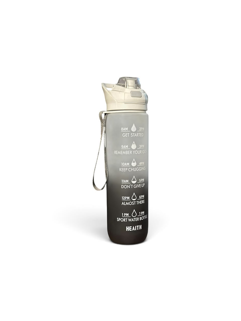 HEAITH Ombre Motivational Sports Water Bottle with Time Markers