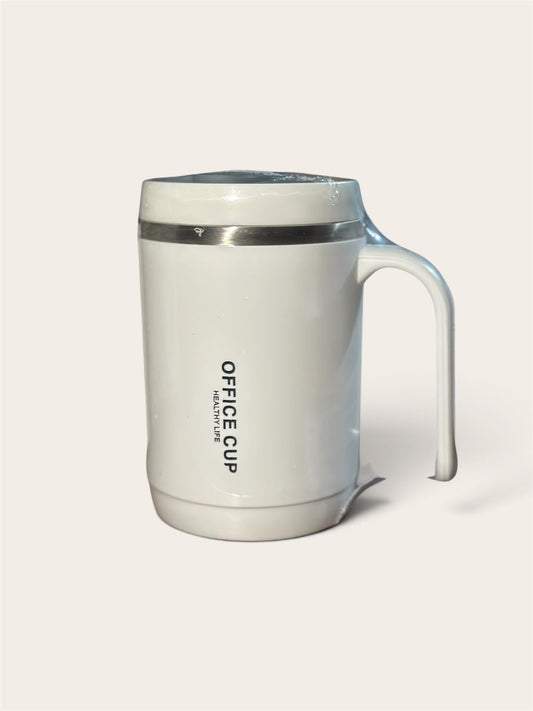 OFFICE CUP White Stainless Steel Mug with Handle